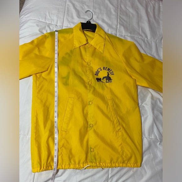 RARE! Vtg 70's Pla Jac by Dunbrooke Yellow Nylon Windbreaker “Doc’s Remedy” - Picture 5 of 10